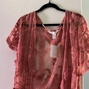Lauren Conrad one size color is ash rose cover up. Never worn. Tag on.